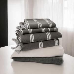 71x95 Inches Black Cotton Throw, Decorative Blanket - Image 3